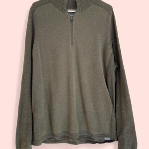 Eddie-bauer Men's Green and Khaki Jumper